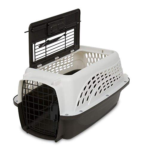 Petmate Dog Crates for Small Dogs & Cat Carriers, Two-Door Plastic Pet Kennel, Top & Front Loading, Made in USA, 19", White