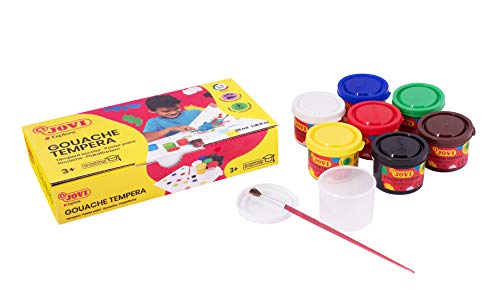 Jovi-507 Témpera, Colores, 7 unidad (paquete de 1) (296001 ) | Témpera líquida escolar, Base agua, no tóxica, fácil de aplicar, Para manualidades y pintura infantil, sin gluten, lavable