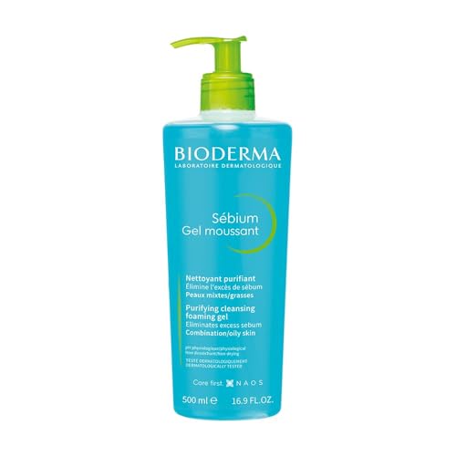 Bioderma - Sébium - Foaming Gel Pump - Cleansing and Make-Up Removing - Skin Purifying - for Combination to Oily Skin 16.91 Fl Oz (Pack of 1)