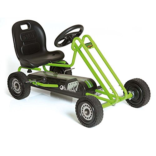 hauck Kids Pedal Go Kart, 4 Wheel Bike Cart, Ages 4-8, Lightning Ride, Race Green - Outdoor Bicycle Karts with Plastic Wheels for Boys and Girls