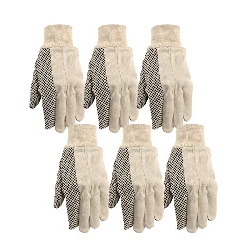 Wells Lamont Canvas Work Gloves, Economy Dotted, 6 Pair Pack (309K)COOLJOB 2 Pairs Gardening Working Gloves for Men and
