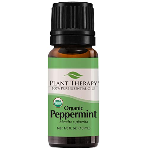 Plant Therapy Organic Peppermint Essential Oil 100% Pure, USDA Certified Organic, Undiluted, Natural Aromatherapy, for Diffuser, Skin, Hair, Therapeutic Grade 10 mL (1/3 oz)
