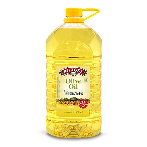 Borges Olive Oil for Indian Cooking | Extra light in taste | 75% MUFA | Rich in antioxidants | Suitable for frying | 5L PET Bottle