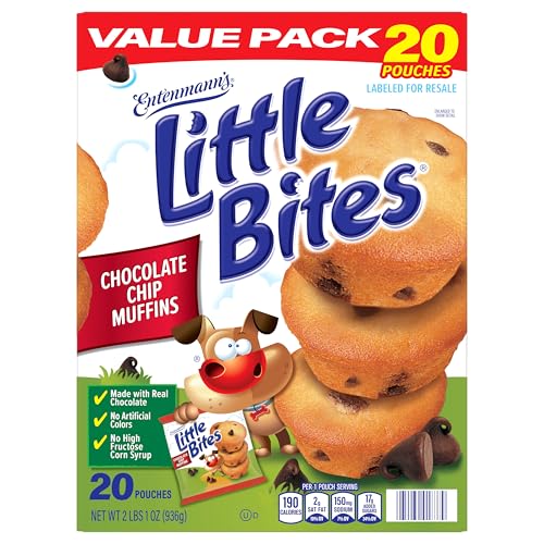 (Value Pack) Little Bites Chocolate Chip Muffins, 20 individual packs, (4 ct each), Mini Muffins, 33 oz Multipack