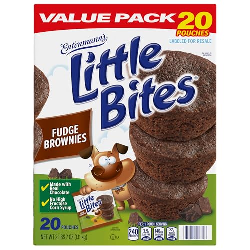 (Value Pack) Little Bites Fudge Brownies, 20 individual packs, (4 ct each), Real Chocolate Mini Muffins, 39 oz Multipack