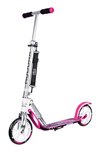 HUDORA BigWheel 205 Scooter - Stabiler Aluminium-Roller - Höhenjustierbarer & zusammenklappbarer Cityroller mit Ständer - Sportlicher Kinder- & Erwach