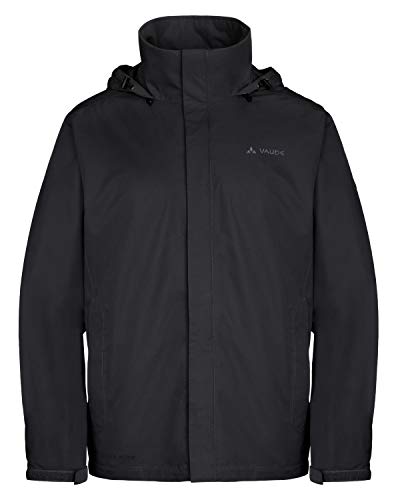 (-29%) VAUDE Escape Light Regenjacke für Herren – Wasserdicht und atmungsaktiv mit 2-Lagen-Membran, Übergangsjacke für Wandern, Radfahren und Reisen – black, Größe: M