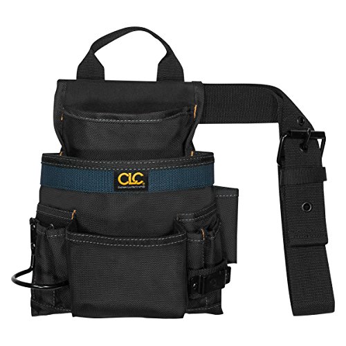 Custom Leathercraft CLC 2823 Ballistic Nail and Tool Bag, 10-Pocket, Black, Medium