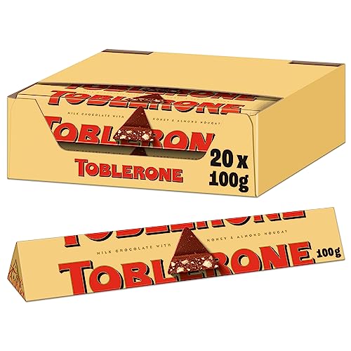 (-17%) Toblerone Milchschokolade, Mit Honig- & Mandelnougat, 100 g (20er-Pack)