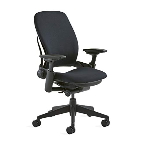 Steelcase Leap Office Chair Seven – Points of Adjustability – Ergonomic Back Support Chair – Lumbar Support – 4D Adjustable Arms – Black Frame – Onyx