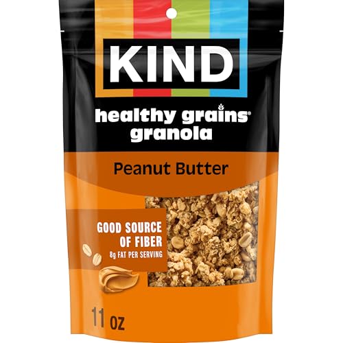 KIND Healthy Grains Granola, Peanut Butter Clusters, Healthy Snacks, Gluten Free, 100% Whole Grains, 10g Protein, 11oz, 1 Count