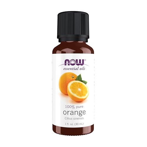 NOW Essential Oils, Orange Oil, Uplifting Aromatherapy Scent, Cold Pressed, 100% Pure, Vegan, Child Resistant Cap, 1-Ounce