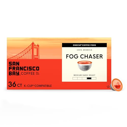 San Francisco Bay Compostable Coffee Pods - Fog Chaser (36 Ct) K Cup Compatible including Keurig 2.0, Medium Dark Roast