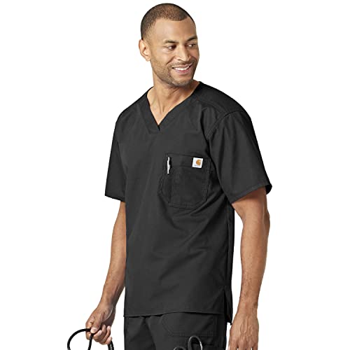 Carhartt Scrubs C15108 Men's Utility Scrub Top - Medium - Black