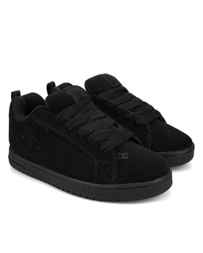 DC Men's Court Graffik Skate Shoe, Black/Black/Black, 8 D D US