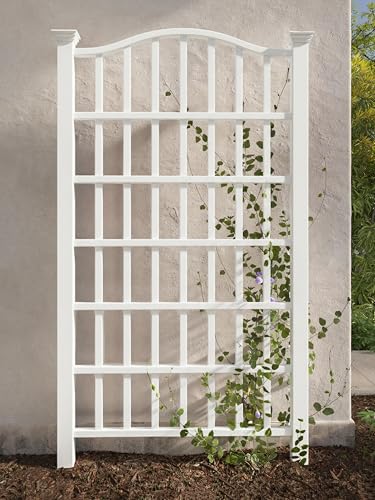 New England Arbors Grande 54" x 90" Vinyl Trellis Easiest to Set Up A sturdy, attractive trellis