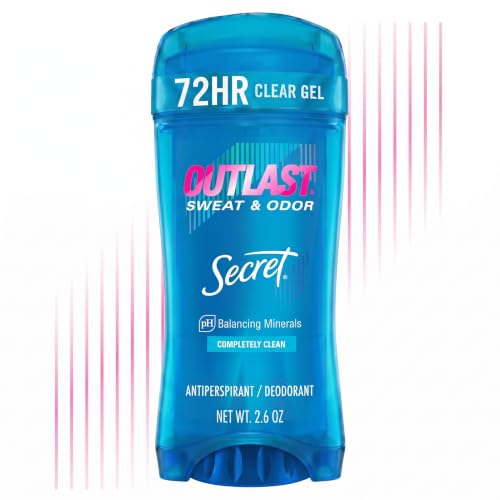 Secret Outlast Clear Gel Antiperspirant Deodorant for Women, Completely Clean, 2.6 oz
