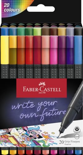 (-30%) Faber-Castell - Grip Finepen Set, 20 Fineliner, Linienbreite 0,4 mm