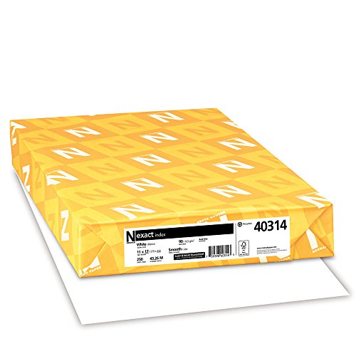 Wausau Exact Index Cardstock, 250 Sheets, White, 94 Brightness, 90 lb, 11 x 17 Inches