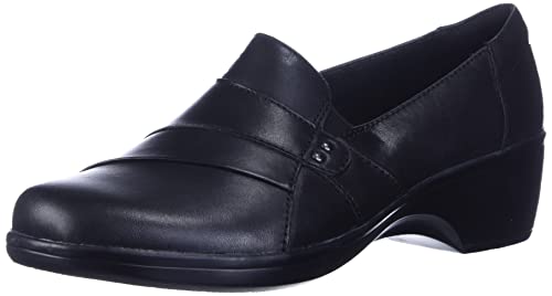 Clarks Women's May Marigold Slip-On Loafer, Black, 9