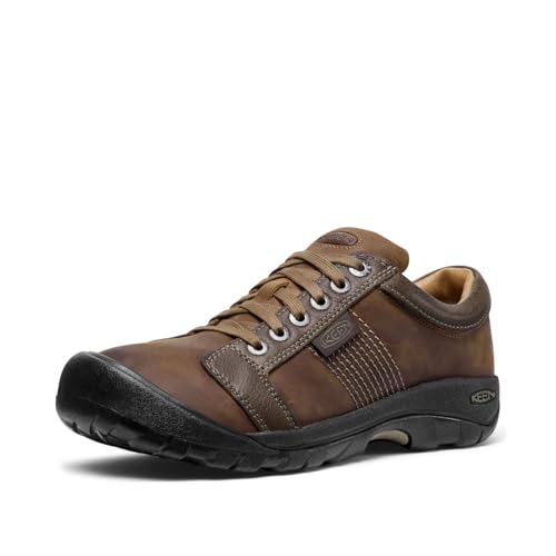 KEEN Men's Austin Low Height Leather Oxfords Chocolate Brown