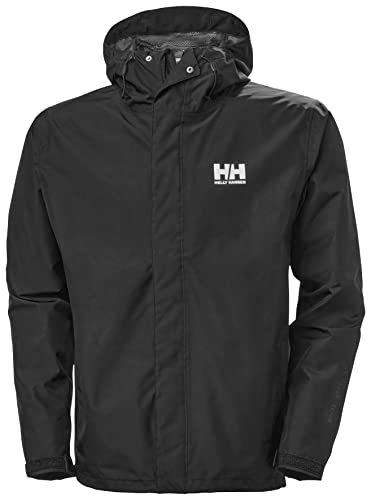 (-54%) Helly Hansen Seven J Herren-Regenjacke, wasserdicht, winddicht, atmungsaktiv, 992 Schwarz, XXXL
