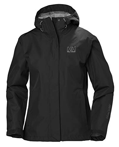 Helly Hansen Women's Seven J Waterproof Windproof Breathable Rain Coat Jacket, 992 Black, Medium