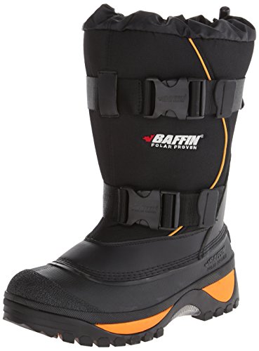 Baffin Wolf Men's Winter Boots, Tundra Rated, 14 to -22 degrees Fahrenheit, Tall Height, Bak - Black/Expedition Gold, Size 10