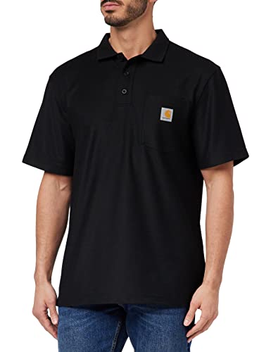 Carhartt Men's Loose Fit Midweight Short-Sleeve Pocket Polo, Black, Small