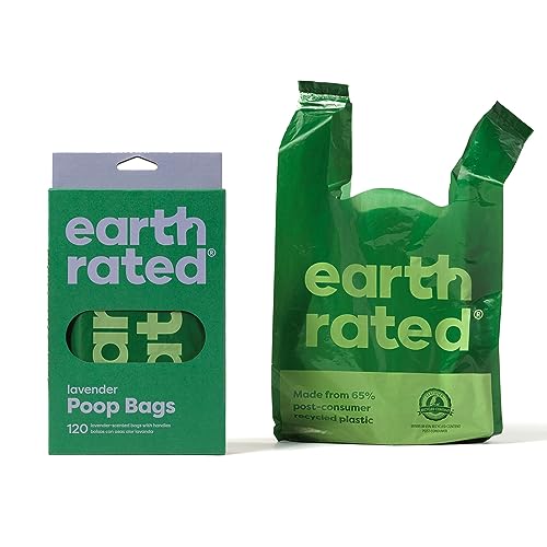 Earth Rated Bolsas con asas fáciles de atar, extragruesas, aroma a lavanda, 120 unidades