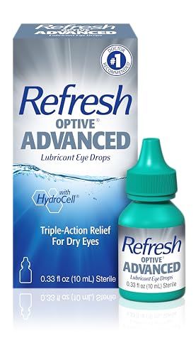Refresh Optive Advanced Lubricant Eye Drops, Sterile, White, 0.33 Fl Oz