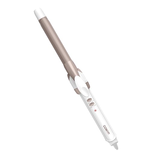 Conair Double Ceramic 3/4-Inch Curling Iron, ¾-Inch Barrel Creates Tight Curls, Hair Curler for Use on Short, Medium, and Long Hair, White
