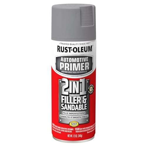 Rust-Oleum 260510 Stops Rust Automotive 2-in-1 Filler & Sandable Primer Spray, 12 oz, Gray