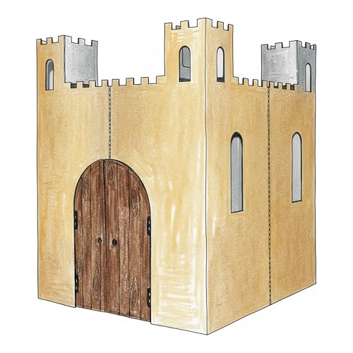 Easy Playhouse Blank Castle - Kids Art and Craft for Indoor & Outdoor Fun Color, Draw on this Blank Canvas–Decorate and Personalize a Cardboard Fort, 32 by 32 by 43. 5 inches Made in USA Age 3 and up