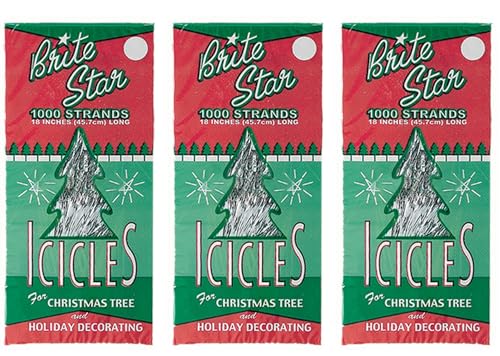 Brite Star Tinsel Icicles, 1000 Strands Per Package