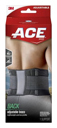ACE Back Brace, Doctor Developed, Adjustable, BlackACE - 902002 Adjustable Back Brace, Stabilizing Support and Comfort,