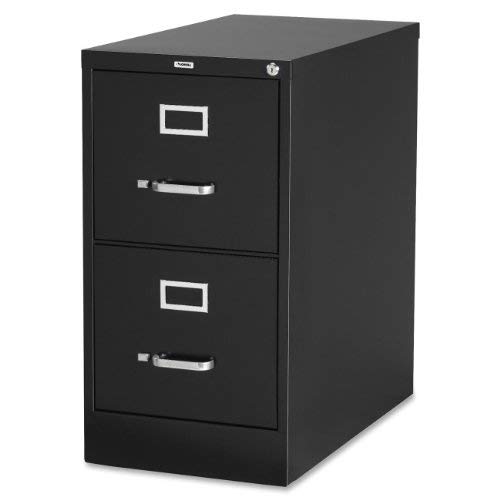 Lorell LLR42291 2-Drawer Vertical File, 15" x 22" x 28, BlackLorell 2-Drawer Vertical File with Lock, 15 by 2