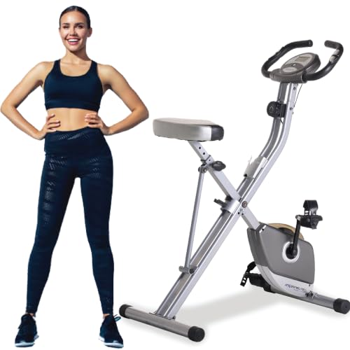 Exerpeutic Folding Magnetic Upright Exercise Bike with Pulse