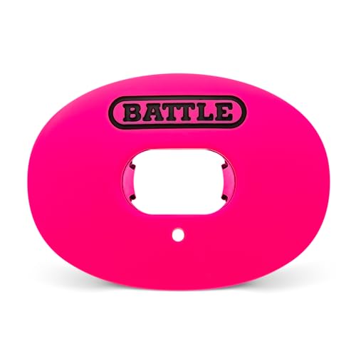 Battle Oxygen Lip Protector Mouthguard – Football and Sports Mouth Guard – Maximum Oxygen Supply – Mouthpiece Fits with or Without Braces – Impact Shield Protects Lips and Teeth