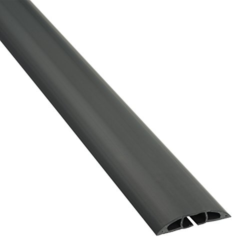 D-Line 6ft Floor Cord Cover, Cable Protector, Hide Extension Cords, Protect Cords, Prevent Cable Trips, Heavy Duty Cord Hider - Cable Cavity = 0.63" (W) x 0.31" (H) - Black