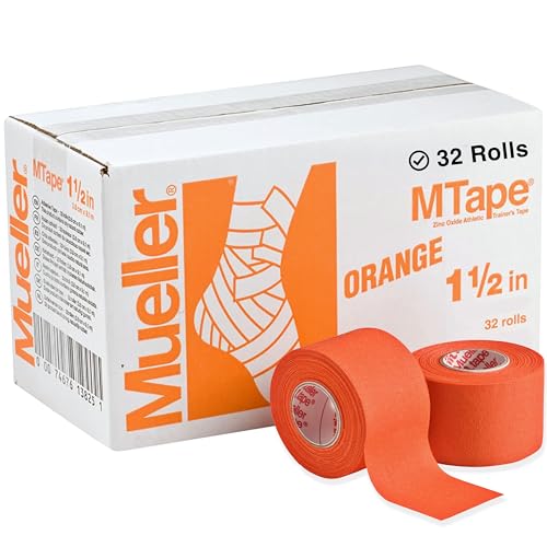 (-93%) Mueller Sports Medicine MTape Athletic Tape, 3,8 cm x 9,1 m, 32 Rollen, Orange/Abendrot im Zickzackmuster (Sunset Chevron), 1.5" X 10YD