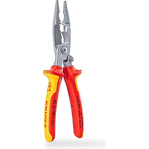 (-25%) KNIPEX Elektro-Installationszange, VDE, Öffnungsfeder, Greifen, 13 96 200