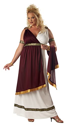 California Costumes Roman Empress Plus Size Holiday Party Costume (White/Burgundy;1XL)