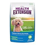 Health Extension Little Bites Dry Dog Food for Toy and Small Breeds, Chicken & Brown Rice Recipe, with Probiotics & Superfoods for Digestion & Coat Health, 4 lb Bag