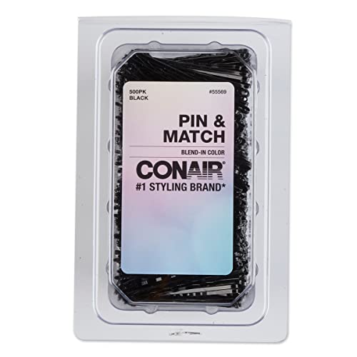 Conair Bobby Hair Pins Black 500-Pack in Storage Tub