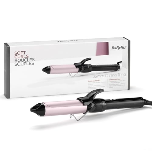 BaByliss 32mm Curling Iron with Large Diameter Clip for Natural Loose Curls...