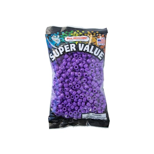 The Beadery - 9x6mm Barrel Pony Bead, Dark Lilac - 900 Pieces - 750V054