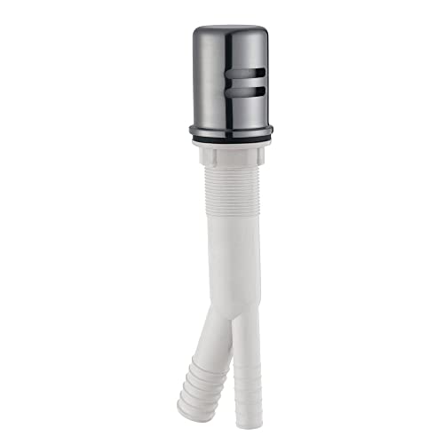 Design House 522953 Dishwasher Air Gap Kit with Solid Brass Skirted Cover, Satin Nickel