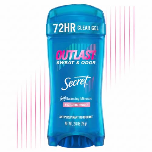 Secret Outlast Clear Gel Antiperspirant Deodorant for Women, Protecting Powder 3.4 oz