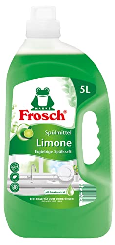 🔥 STARKER PREIS (-35%) Frosch Limonen Spülmittel, Handgeschirrspülmittel mit fettlösenden Limonen-Extrakten, 5000 ml